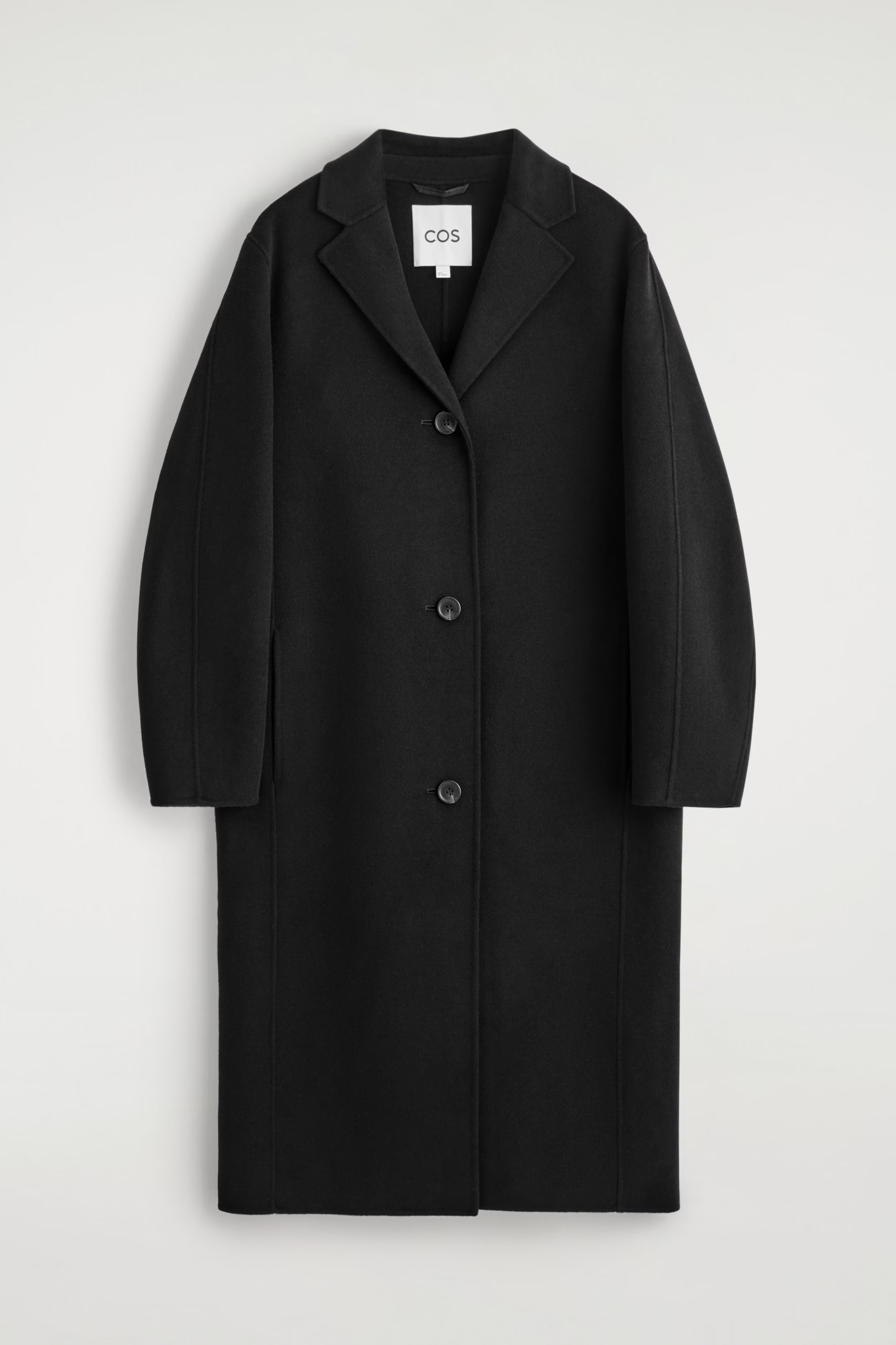 DOUBLE-FACED WOOL LONG COAT - BLACK | COS GB | COS UK