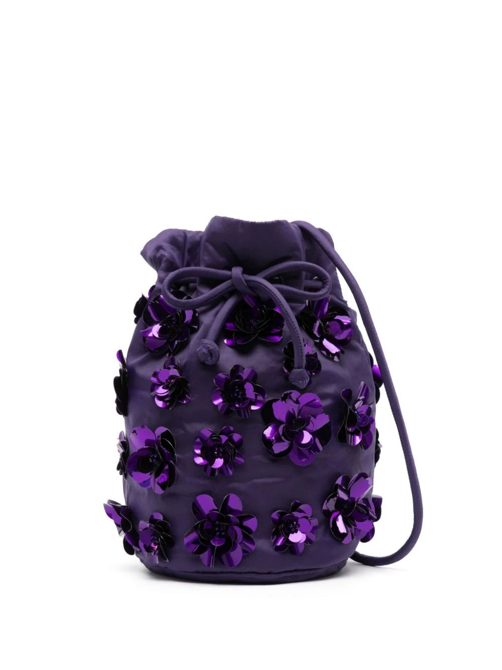 Essentiel Antwerp Mini Indigo floral-appliqué Sequined Bucket Bag - Farfetch | Farfetch Global