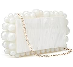 URAWOW Acrylic Evening Handbag Beads Bag for Women Graceful Shoulder Bag Satchel Marble Clutch Pu... | Amazon (US)