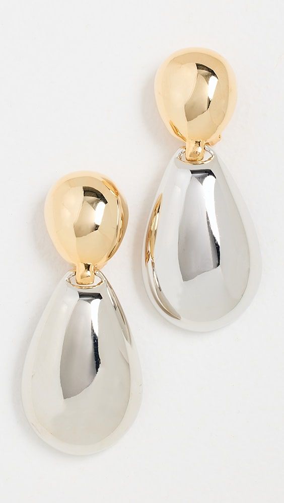 Kenneth Jay Lane Polished Gold and Rhodium Drop Earrings | Shopbop | Shopbop