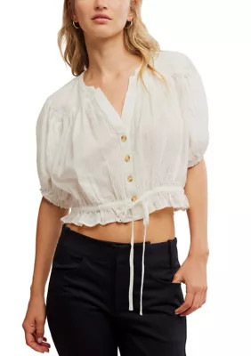 Free People Women's Little Cloud Shirt, Ivory, XL | Belk