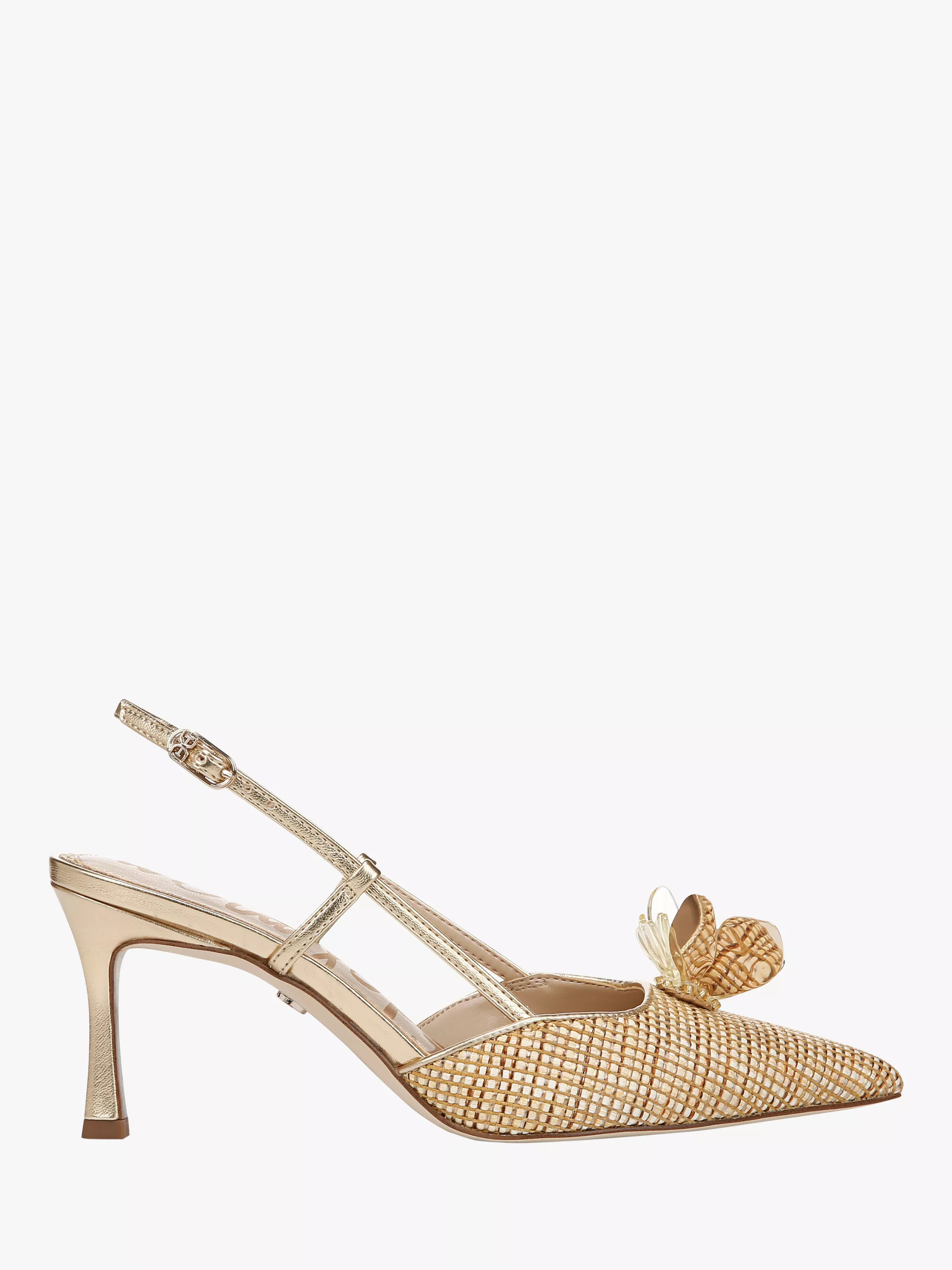 Sam EdelmanMali Leather Slingback Court Shoes, Sand Dune Raffia, 3 | John Lewis (UK)