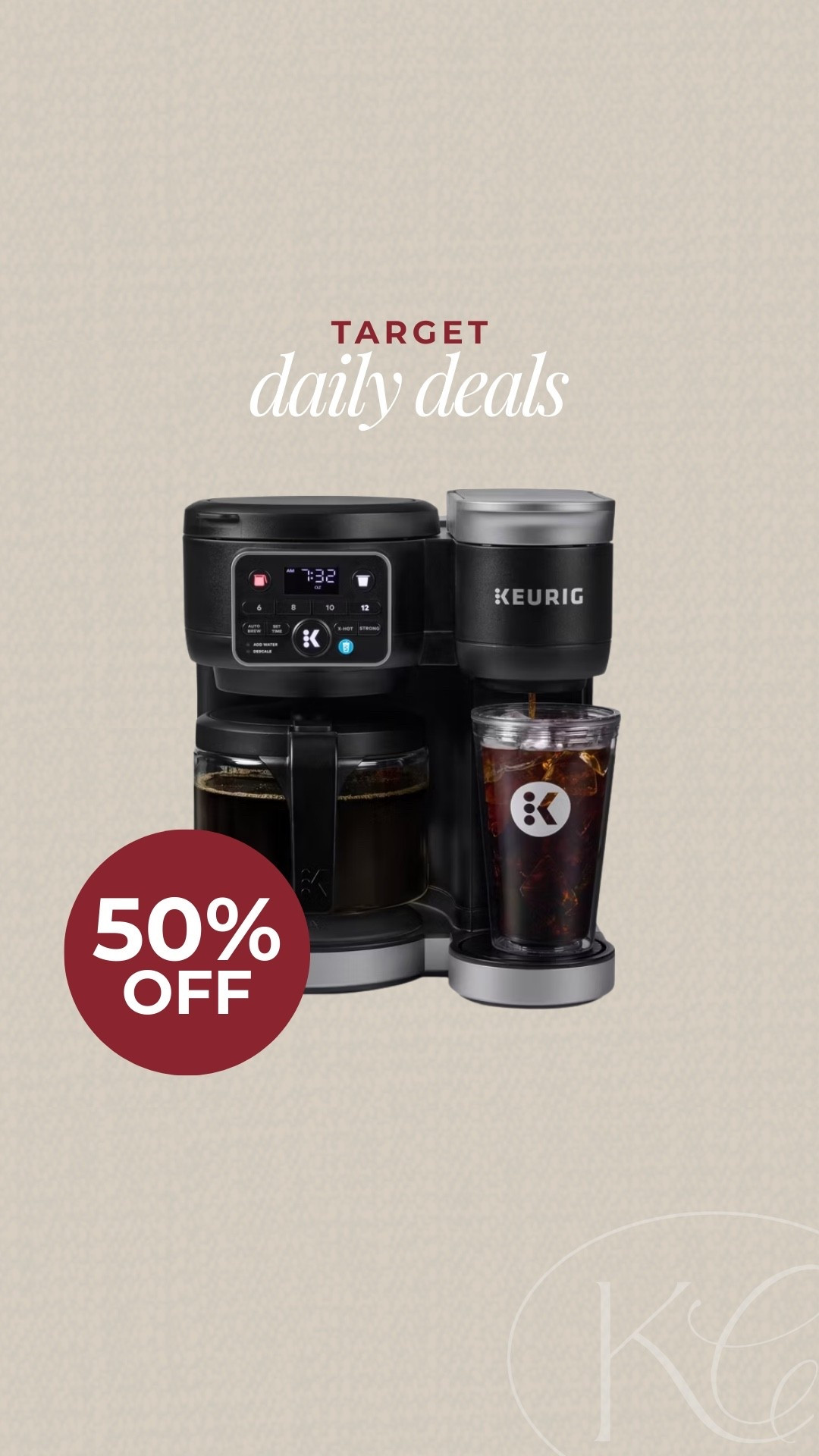 This dual single cup and pot Keurig is 50% off today only at Target  

#LTKSaleAlert #LTKHoliday #LTKFindsUnder100