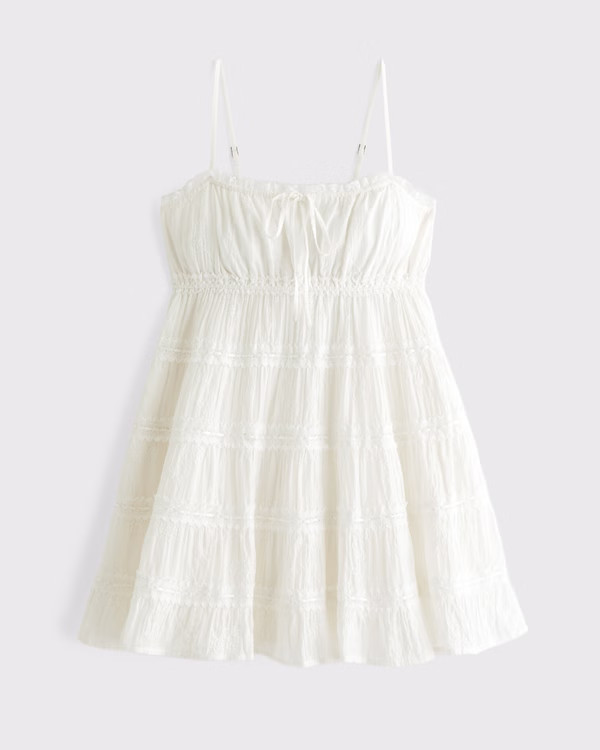 Lace Tie-Front Mini Dress | Abercrombie & Fitch (US)