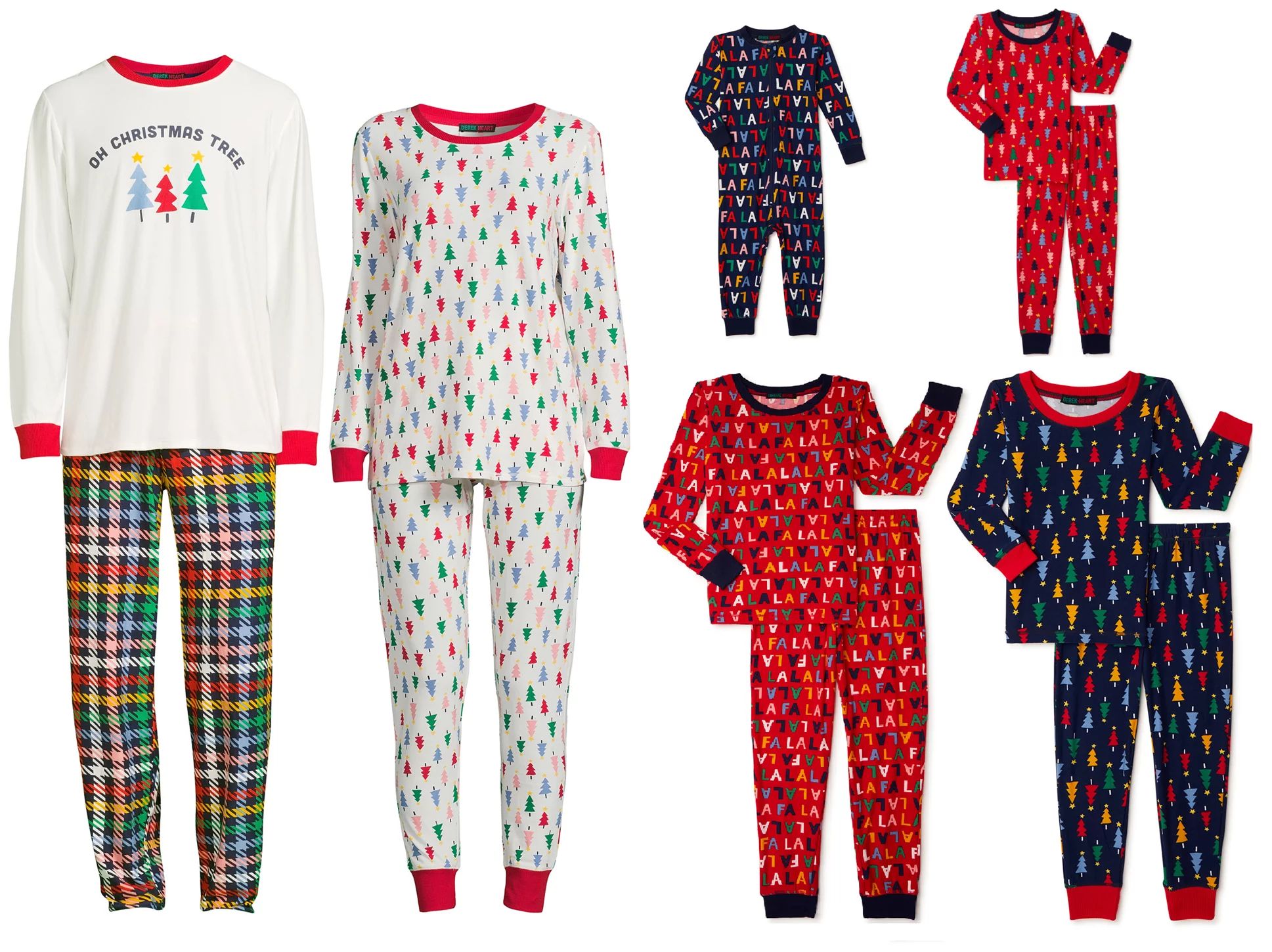 Derek Heart Christmas Trees Holiday Matching Family Christmas Pajamas Women's Sleepwear Set, 2-Pi... | Walmart (US)