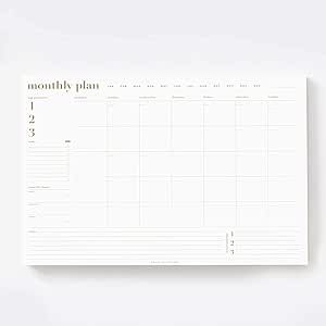 Bliss Collections Monthly Planner, Gold, Undated Desk Calendar and Planner for Organizing and Sch... | Amazon (US)