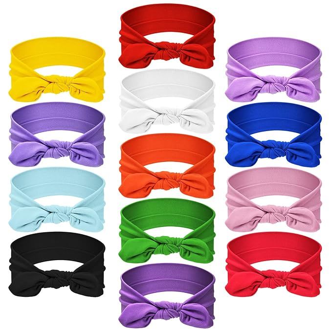 13 Pieces Hair Bands Bows Solid Color Knot Headwrap Bowknot Headbands Rabbit Ear Hairband Hair Ac... | Amazon (US)