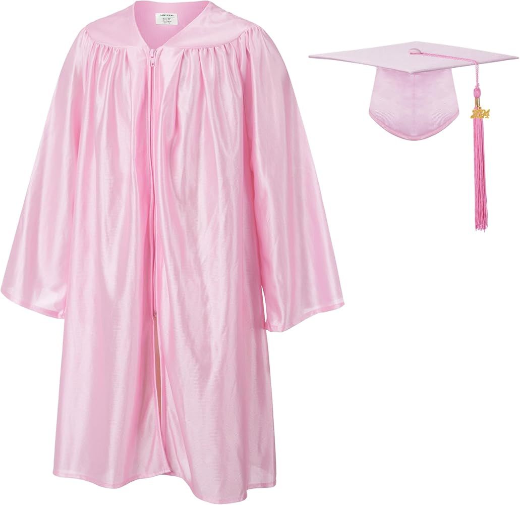 Unisex Shiny Kindergarten Graduation Gown Cap Set with 2024 Tassel, for Preschool Toddler Childre... | Amazon (US)