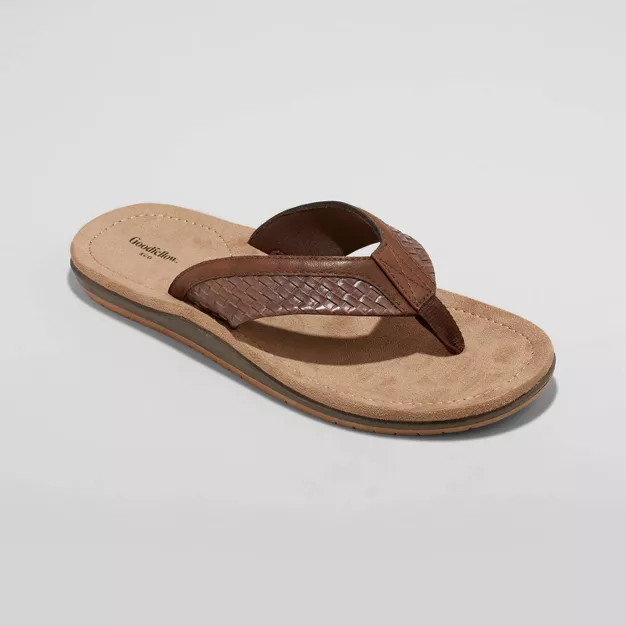 Men's Benjamin Flip Flop Sandals - Goodfellow & Co™ Brown | Target