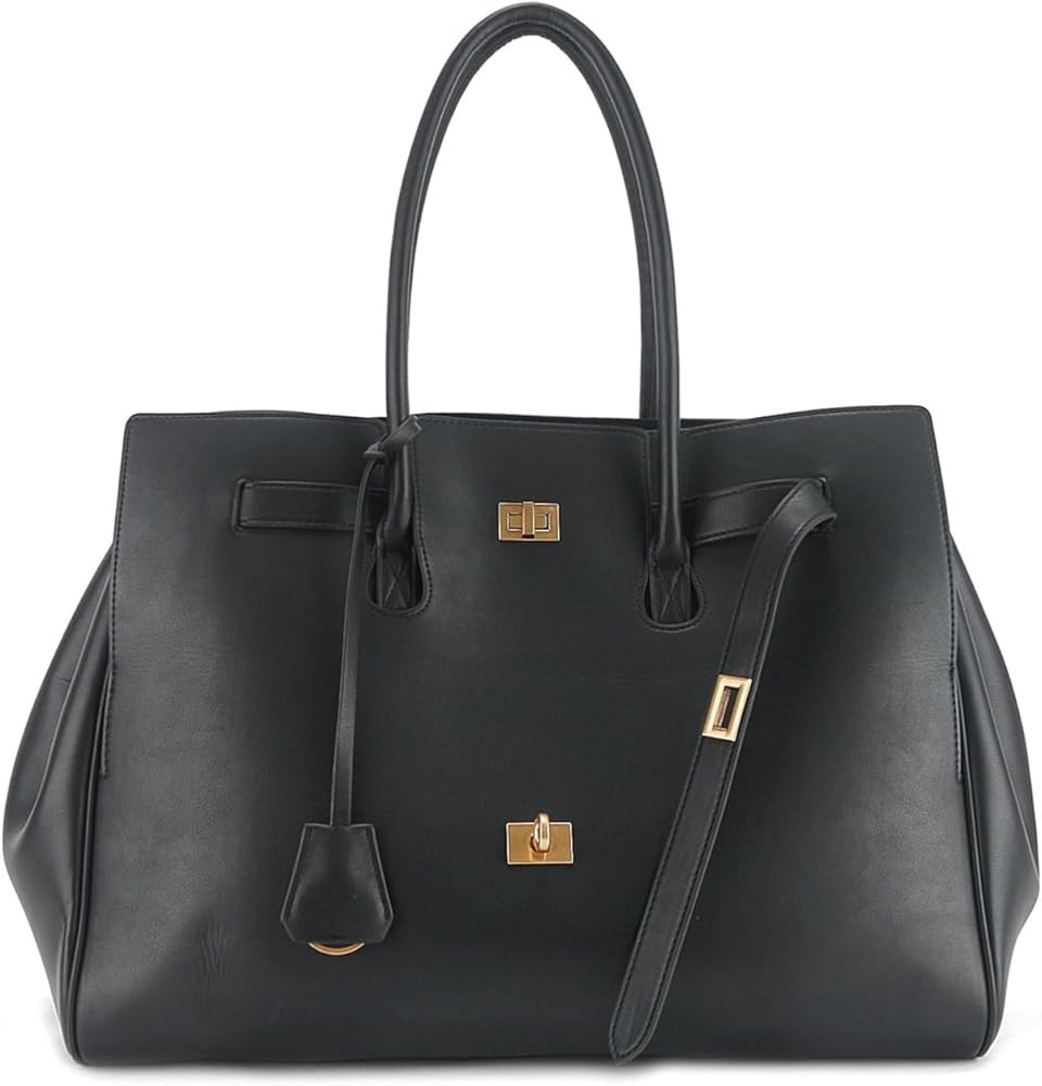 Genuine Leather Cowhide Top Handle Bag, Luxury Slouchy Design for Women and Men, Work Commuter Fa... | Amazon (US)