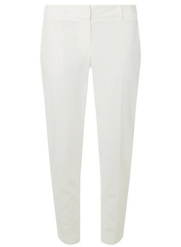White Textured Ankle Grazer Trousers | Dorothy Perkins US