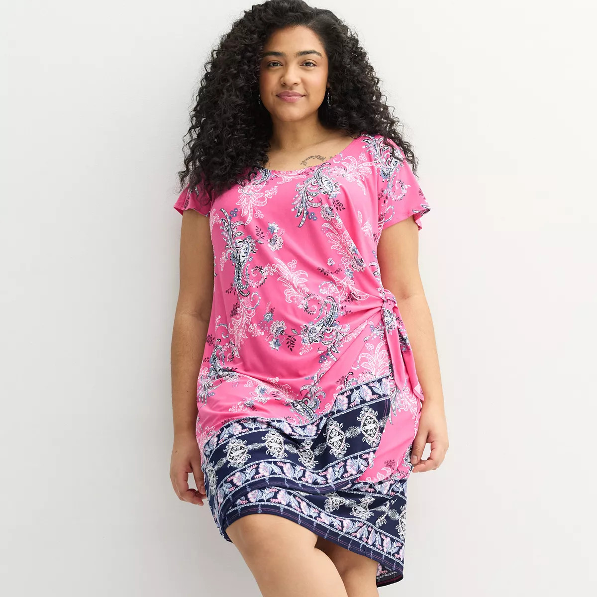 Plus Size Robbie Bee Sarong Dress, Women's, Size: 1XL, Pink Blue | Kohl's