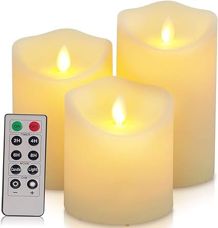 Flickering Flameless Candles Waterproof Outdoor Candles Battery Operated Candles with Remote Cycl... | Amazon (US)