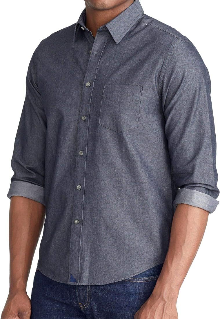 UNTUCKit Casablanca Men's Button Down Shirt, Grey 100% Cotton Chambray, Regular Fit | Amazon (US)