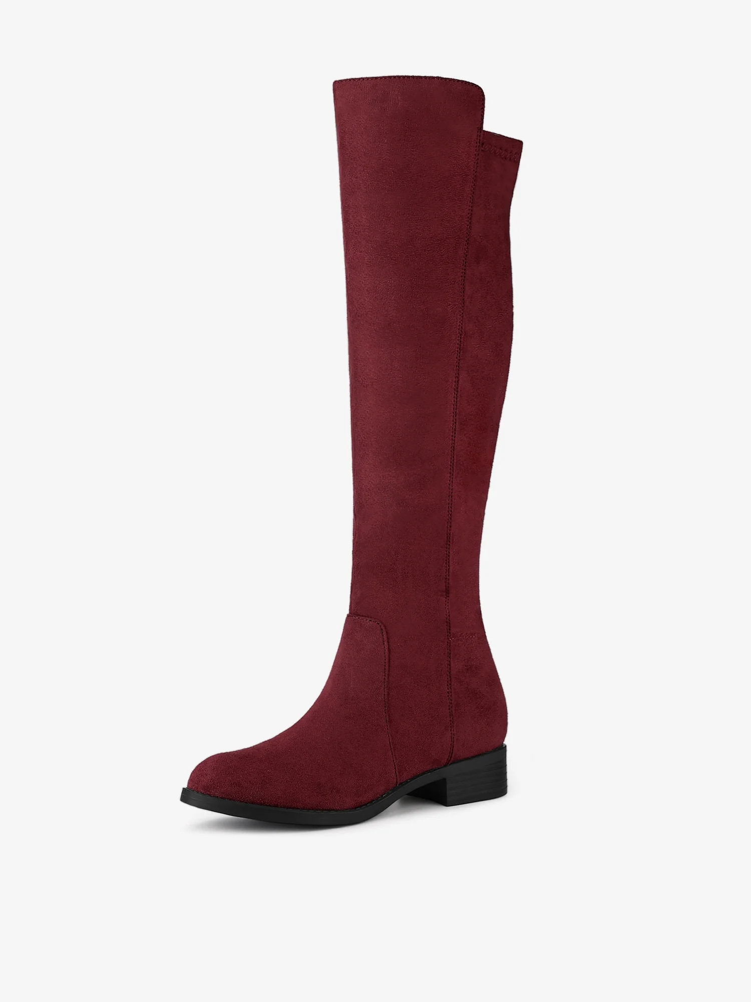 Side Zipper Chunky Heel Knee High Boots | allegra-k