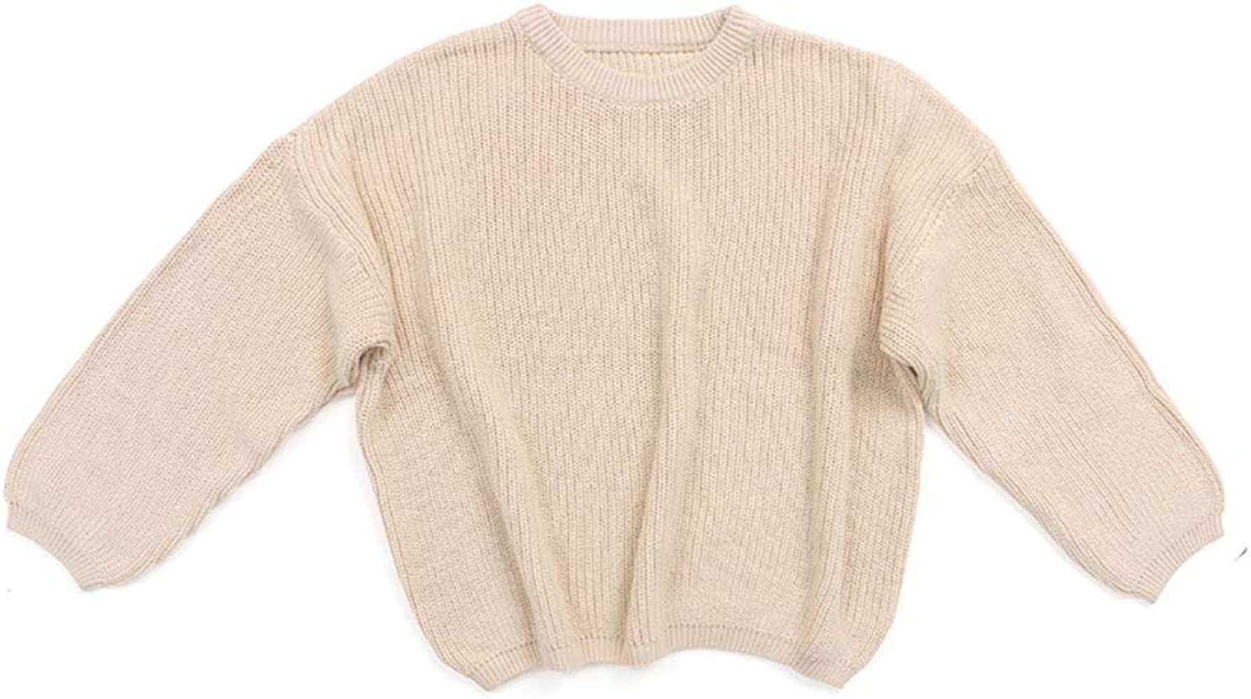 Casual Toddler Kids Baby Girls Casual Cable Knit Sweater Long Sleeve Crewneck Solid Pullover Fall Wi | Amazon (US)