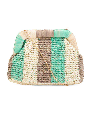 Beverly Handcrafted Straw Clutch Bag | TJ Maxx