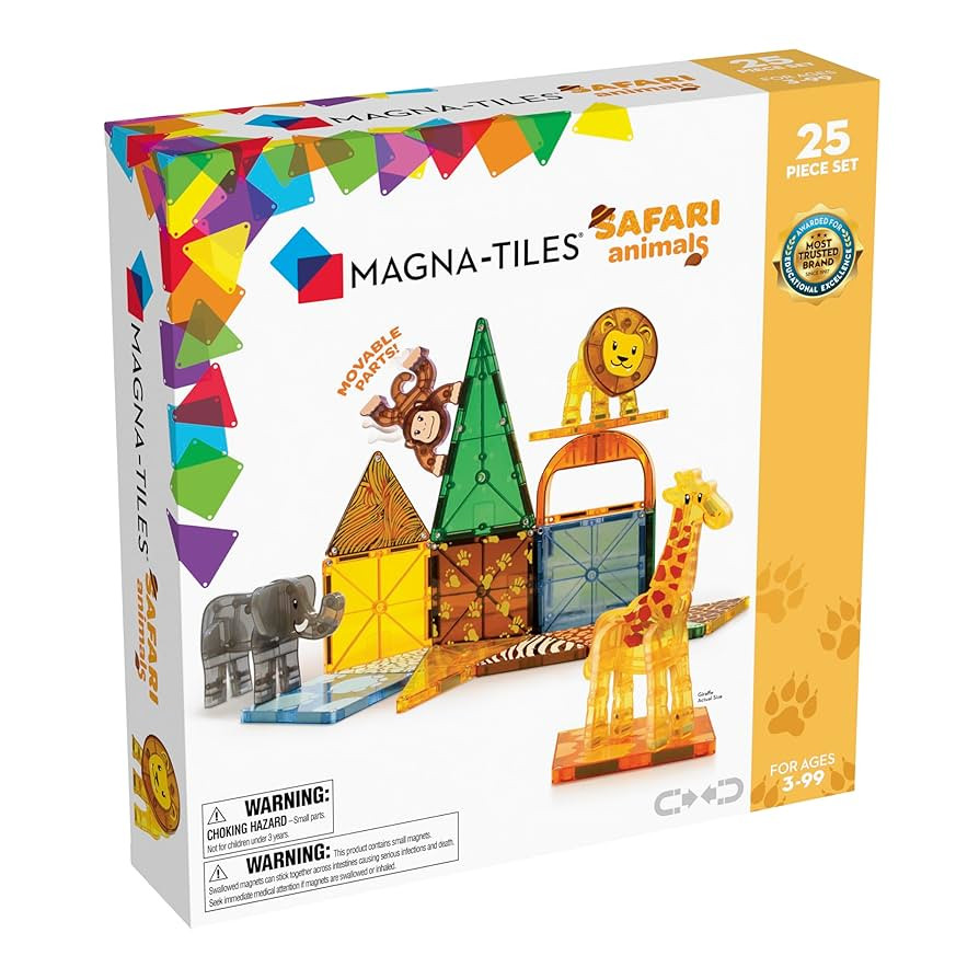 MAGNA-TILES Safari Animals 25-Piece Magnetic Construction Set, The ORIGINAL Magnetic Building Bra... | Amazon (US)