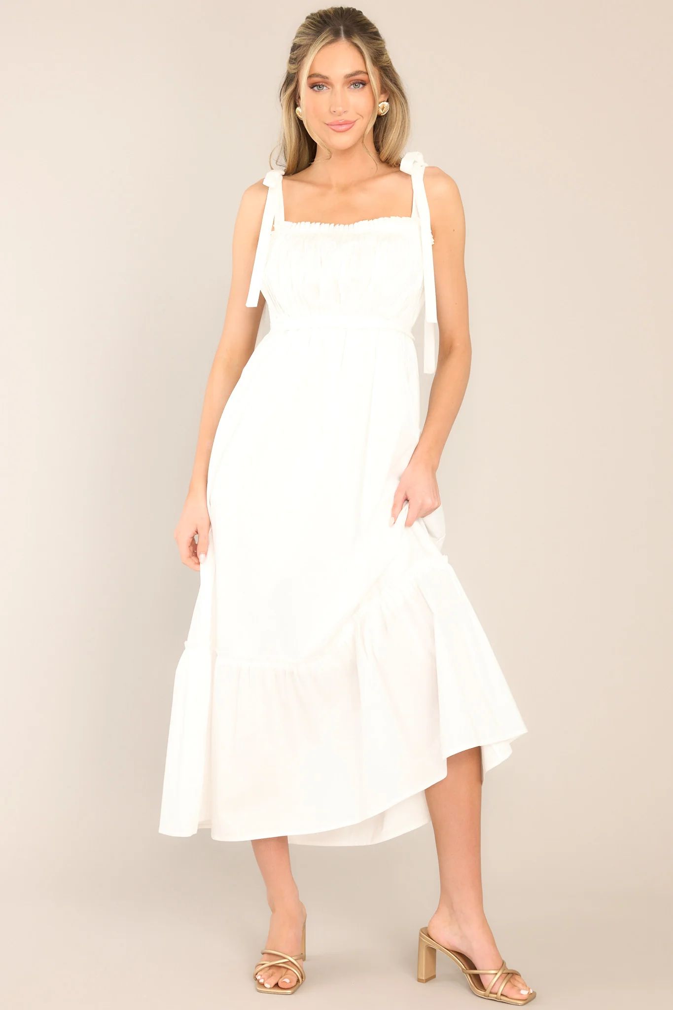 Embrace The Memories White Maxi Dress | Red Dress