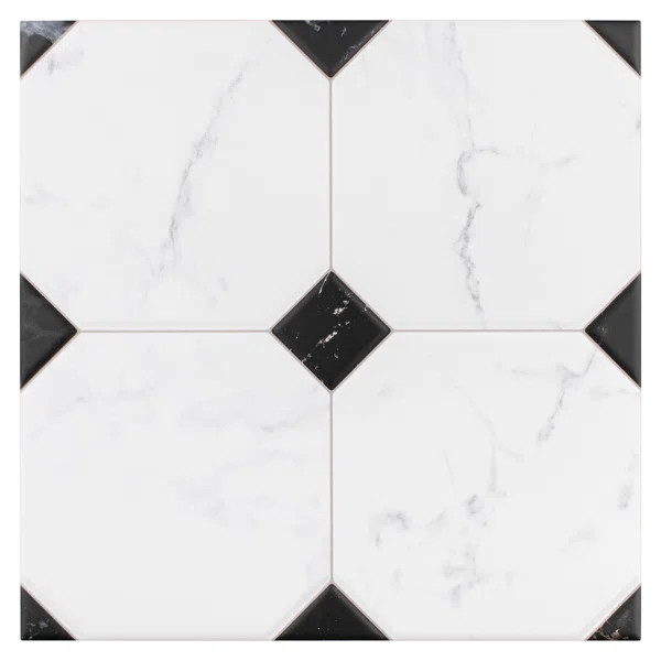 Betera Jet 13" x 13" Ceramic Patterned Wall & Floor Tile | Wayfair Professional