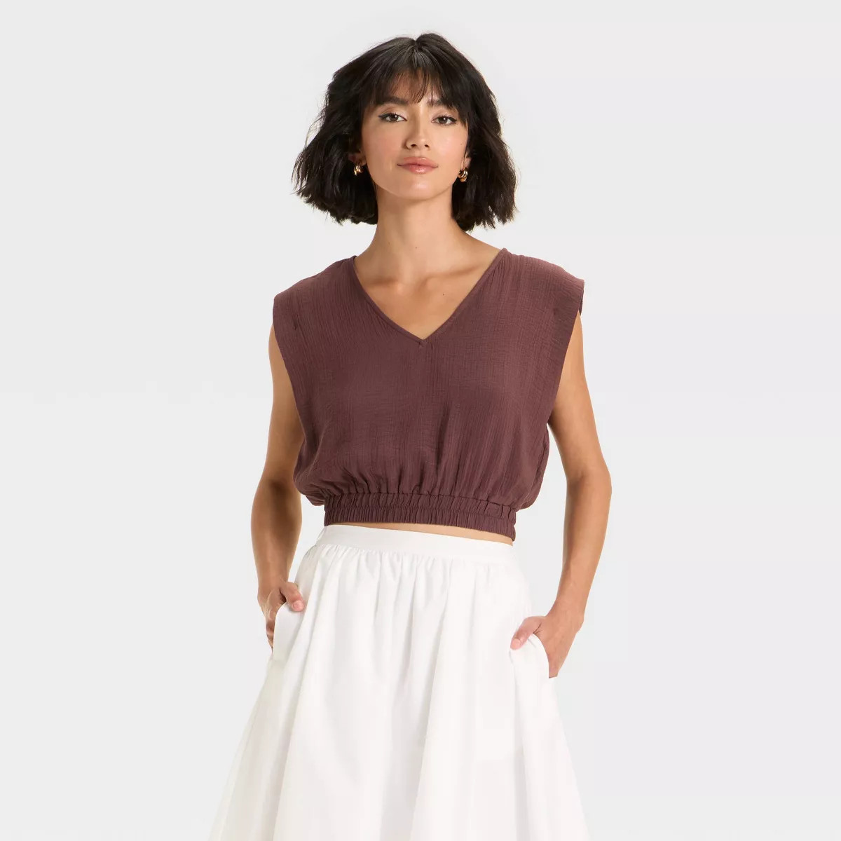 Women's Modern Gauze V-Neck Blouse - A New Day™ | Target