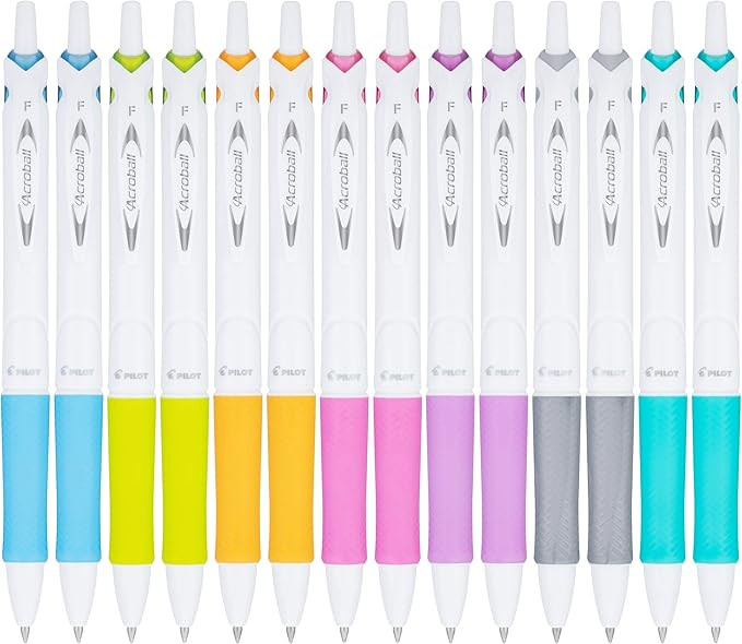 PILOT Acroball PureWhite Advanced Ink Refillable & Retractable Ball Point Pens with Assorted Acce... | Amazon (US)