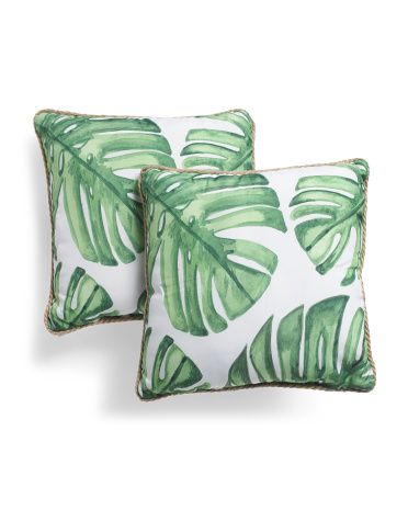 18x18 2pk Indoor Outdoor Tropical Leaf Pillows | TJ Maxx