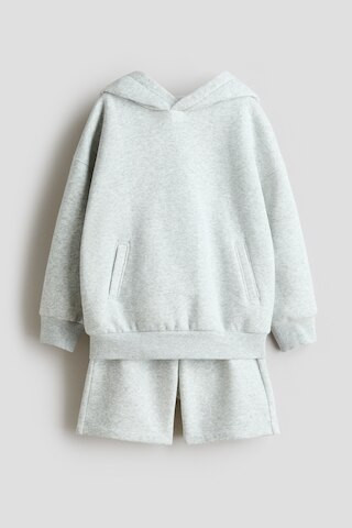 H & M - 2-Piece Sweatshirt and Sweatshorts Set - Light Gray Melange | H&M (US + CA)