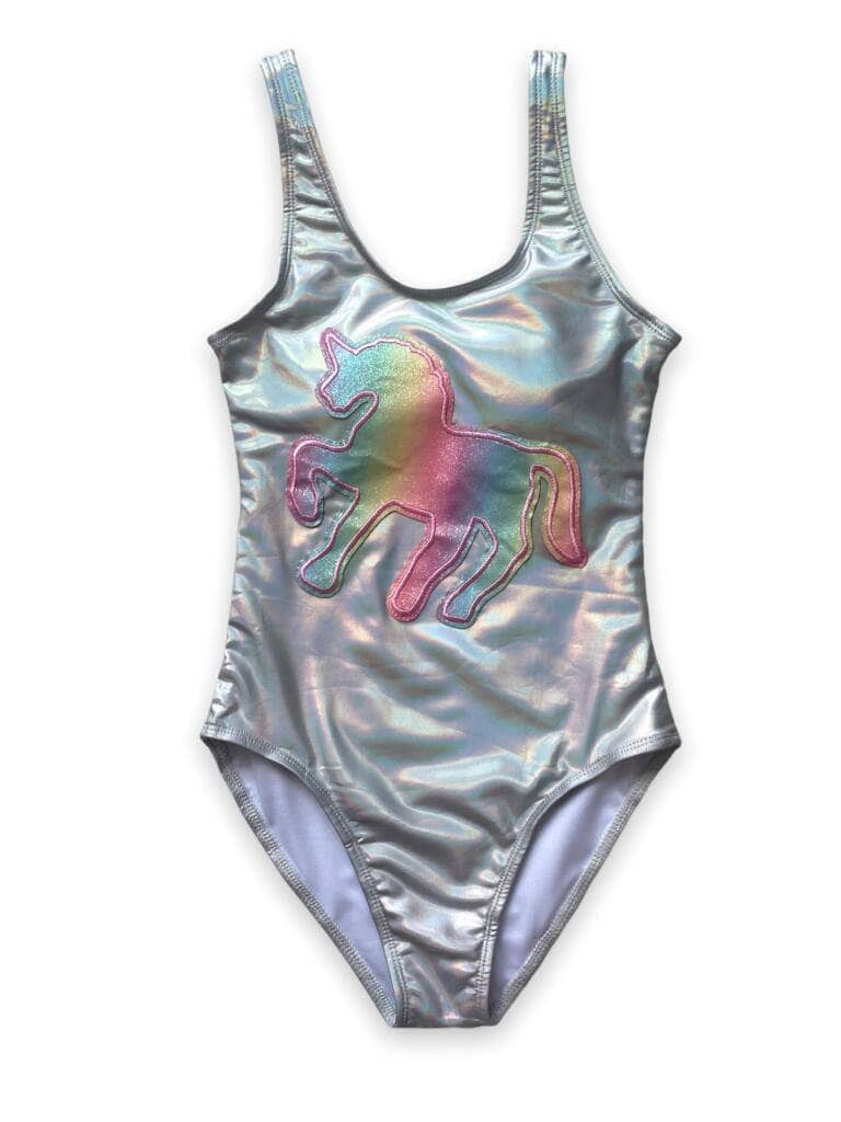 Hologram Unicorn Metallic Swimsuit | Lola + The Boys