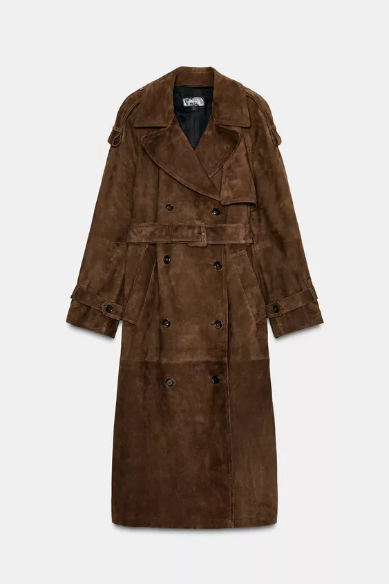 100% SUEDE LEATHER TRENCH COAT ZW COLLECTION LIMITED EDITION | Zara US