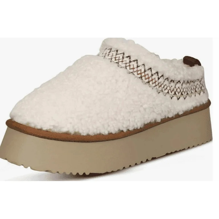Vonmay Women's Cozy Platform Slippers, Warm Faux Fleece-Lined Indoor Outdoor Slippers with Anti-S... | Walmart (US)