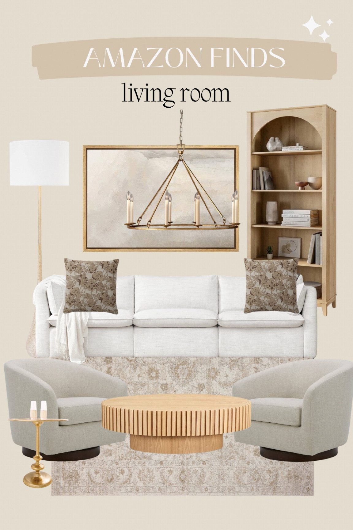 Amazon Living Room Finds 🫶🏼

Living room, media room, bonus space, sofa, chair, coffee table, neutral, organic modern, chandelier, arched bookshelf 



#LTKHome #LTKFindsUnder50 #LTKFindsUnder100