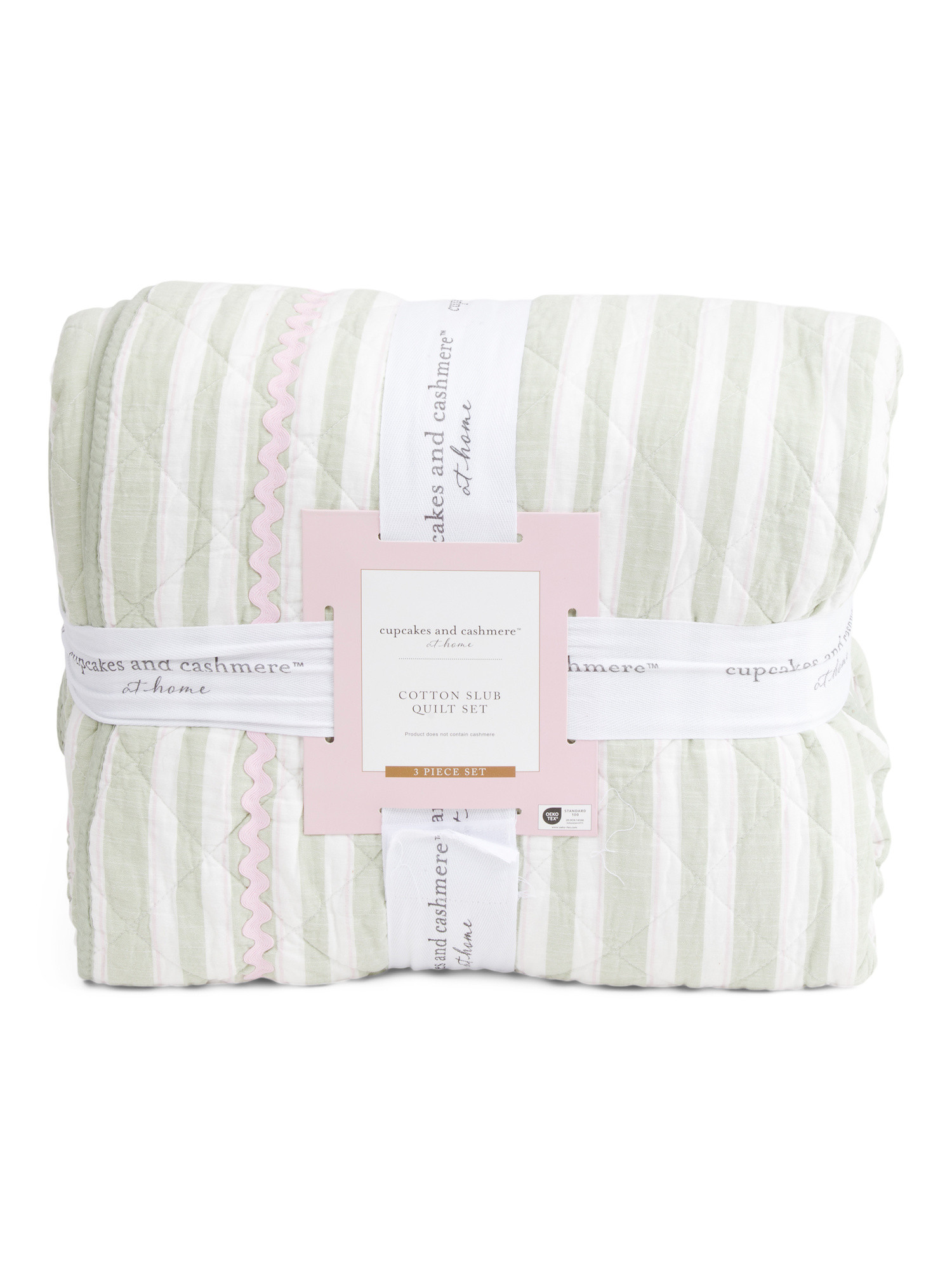 Cotton Striped Quilt Set With Rick Rack Trim | TJ Maxx