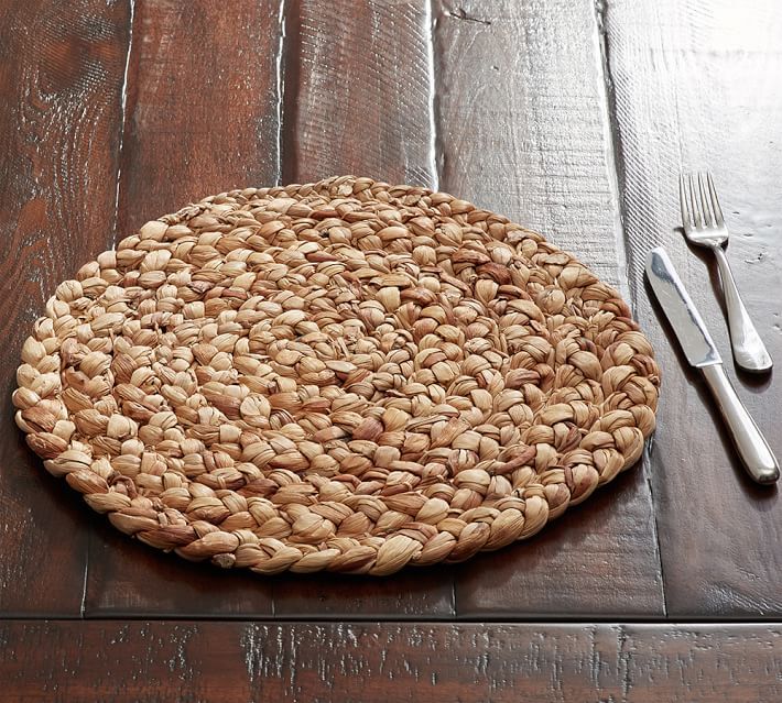 Round Handwoven Water Hyacinth Placemat | Pottery Barn (US)