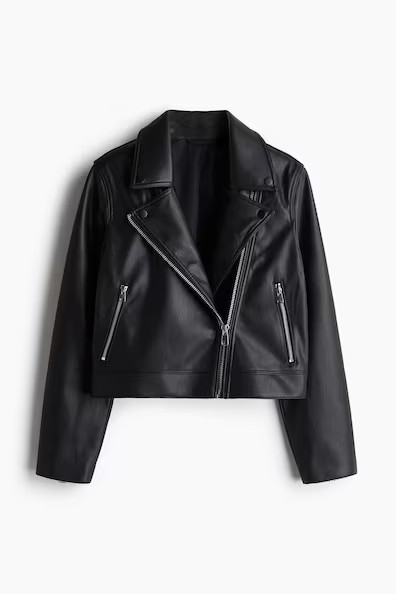 H & M - Short Biker Jacket - Black | H&M (US + CA)