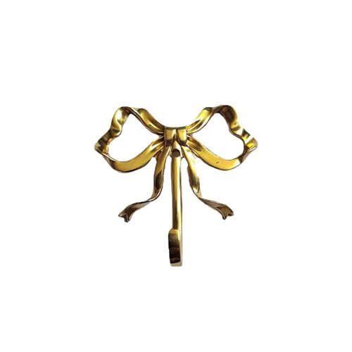 Bow Decor,Vintage Brass Bow Wall Hook - Stylish Coat Hanger with Bowknot Design for Bow Room Decor and Love Shack Fancy Ambience (Gold,25.98 * 25.98 * 6.7in) | Amazon (US)