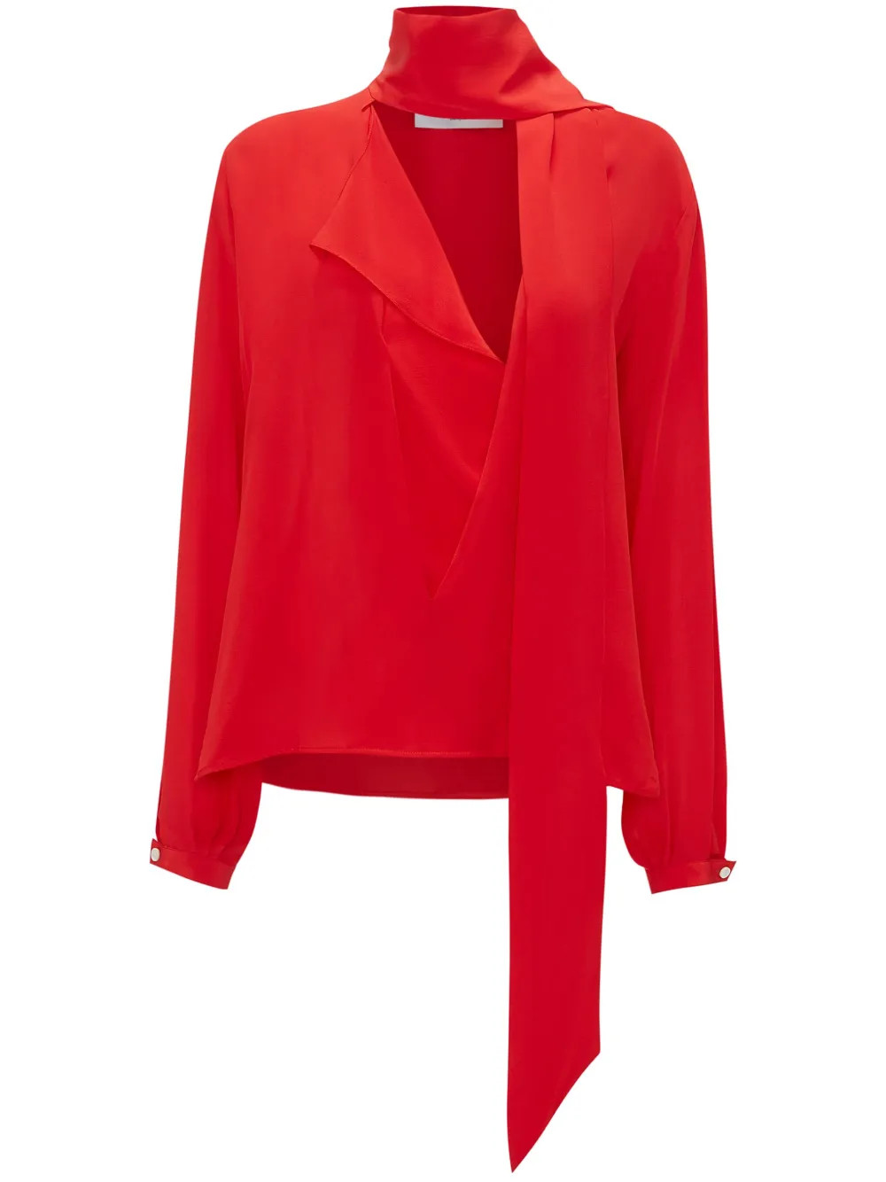 Victoria Beckham scarf-detail Silk Blouse | Red | FARFETCH PH | Farfetch Global