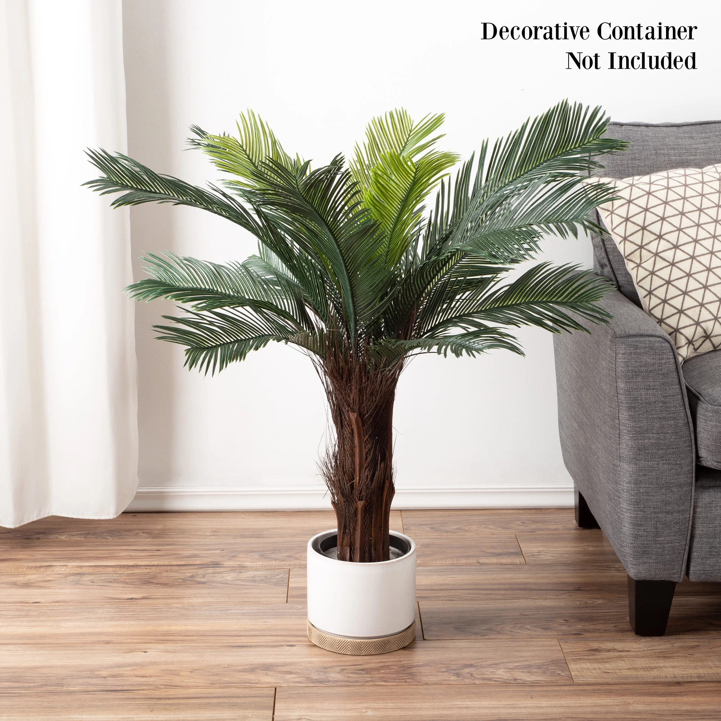 Artificial Cycas Palm Tree- 3-Foot Potted Faux Plant for Home or Office Decoration- Ornamental Gr... | Walmart (US)