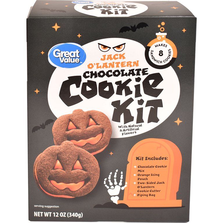 Great Value Chocolate Jack O' Lantern Cookie Kit | Walmart (US)