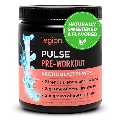 LEGION- All Natural Nitric Oxide Preworkout Drink to Boost Energy, Creatine Free, Naturally Sweetened, Beta Alanine, Citrulline, Alpha GPC (Arctic Blast) | Amazon (US)