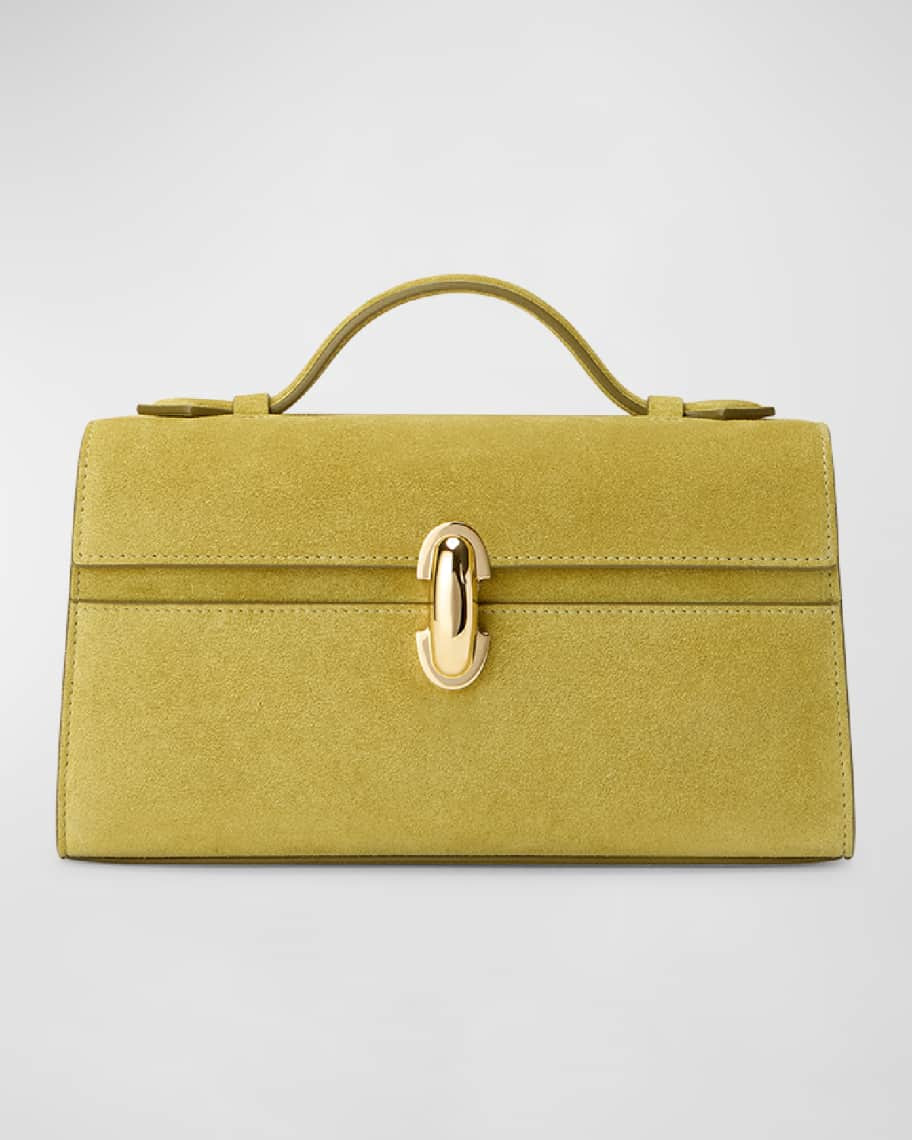Savette The Symmetry Pouchette Suede Top-Handle Bag | Neiman Marcus