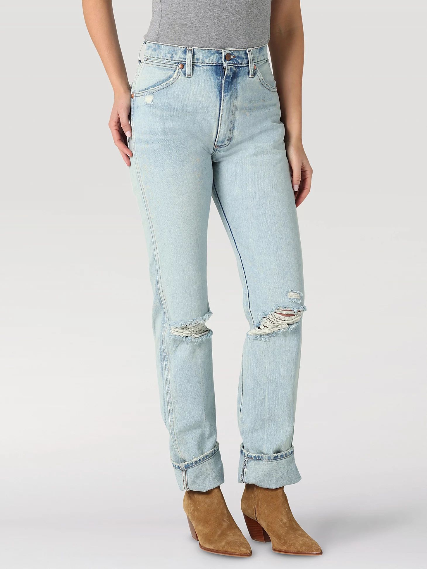 Women's Wrangler® Cowboy Cut® Slim Fit Jean in Distressed Vintage | Wrangler