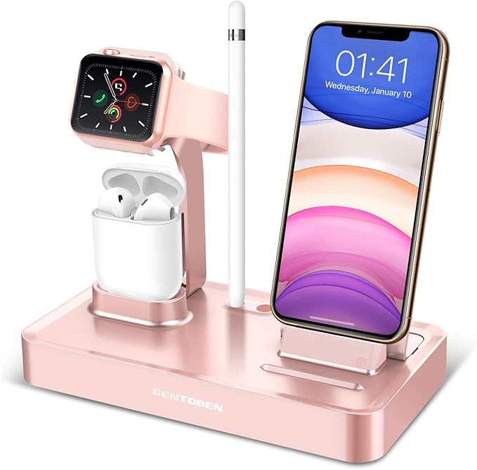 BENTOBEN 4 in 1 Charging Stand Compatible with Apple Watch Series 5/4/3/2/1, Charging Dock Statio... | Amazon (US)