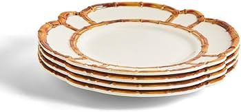 Two's Company Set of 4 Bamboo Touch Dinner Plate | Amazon (US)