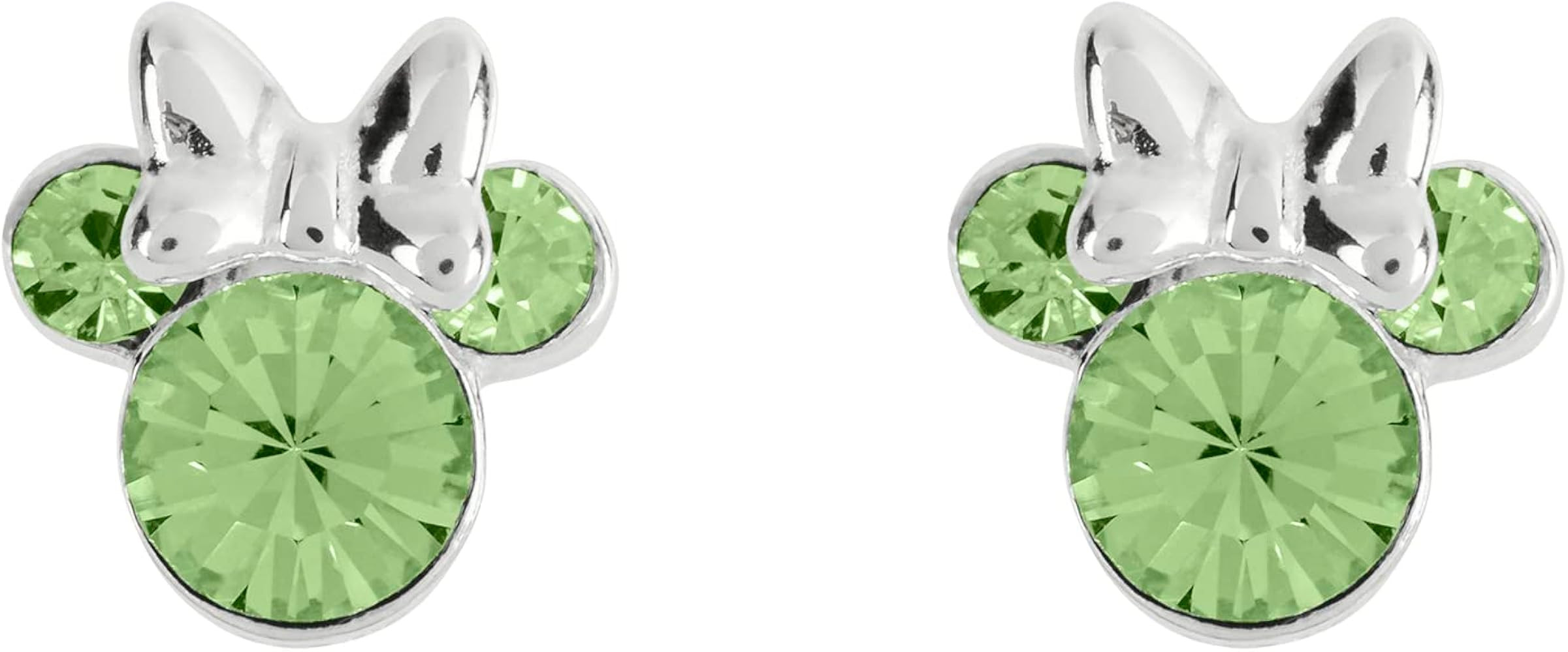 Disney Minnie Mouse Sterling Silver August Birthstone Earrings | Amazon (UK)