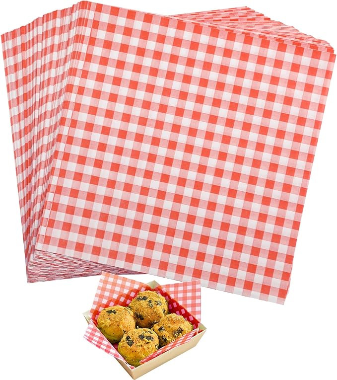 GeeRic Waxed Deli Paper Sheets 7 * 7 Inch, 100 Pcs Food Basket Liners for Sandwiches, Burgers, Ch... | Amazon (US)
