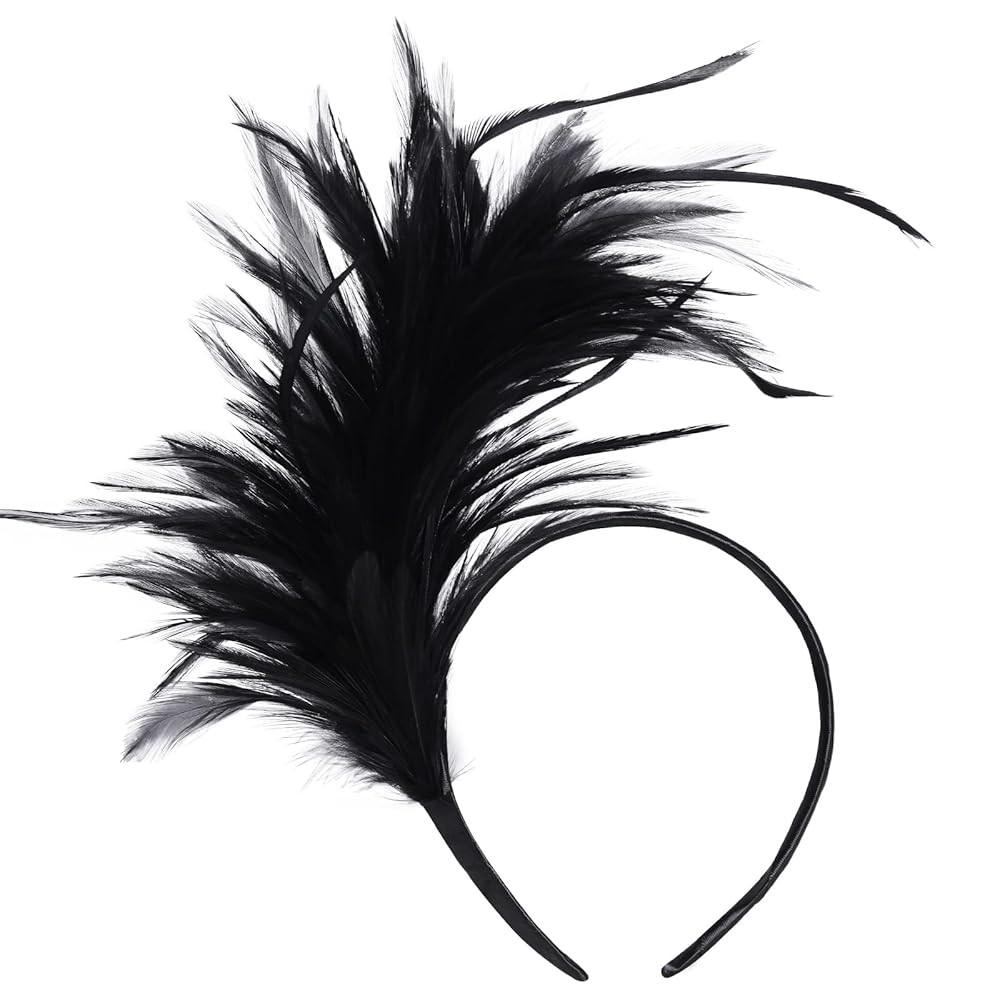 1920s Feathers Fascinator Headband 50s Prom Queen Headpiece for Women Cocktail Wedding Tea Party ... | Amazon (US)