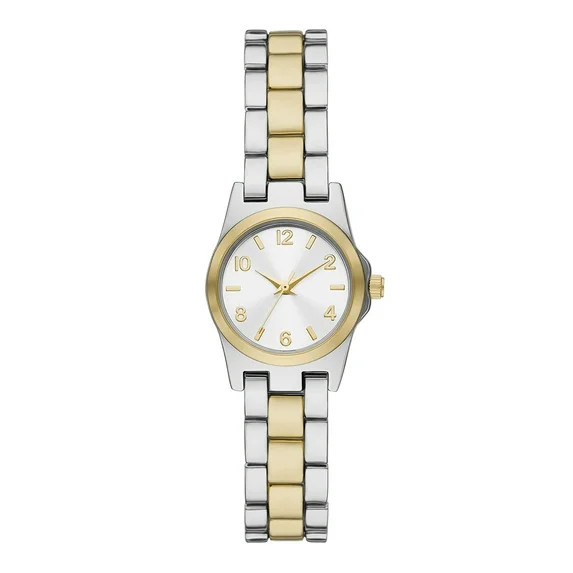 Time & Tru Women's Wristwatch: Two Tone Silver & Gold Round Mini Case and Bracelet, Gold Bezel, S... | Walmart (US)