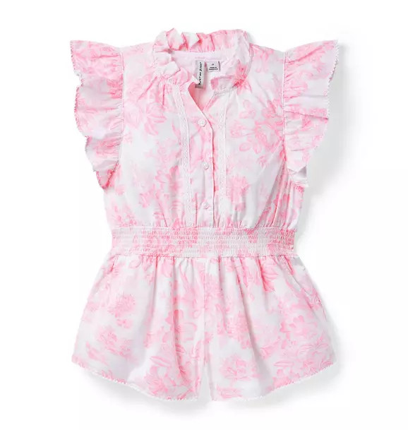 THINK PINK Floral Toile Romper | Janie and Jack