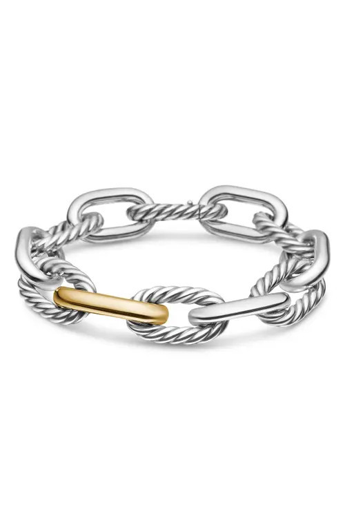 David Yurman DY Madison Large Bracelet with 18K Gold, 13.5mm in Gold/Silver at Nordstrom, Size Small | Nordstrom
